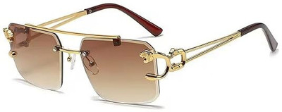 Dannilo Rectangular Sunglasses(For Men & Women, Brown)