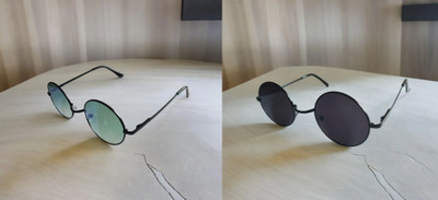 Urban Lens Round, Rectangular, Retro Square Sunglasses(For Boys & Girls, Green, Black)