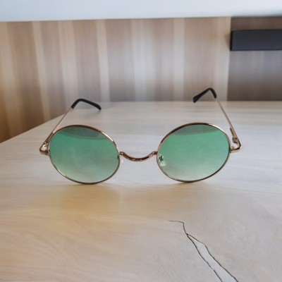 OKU Rectangular Sunglasses(For Men & Women, Golden, Green)