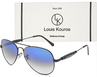 LOUIS KOUROS Aviator Sunglasses(For Men & Women, Blue)