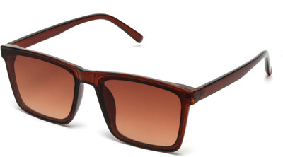 MESPEE Rectangular Sunglasses(For Men & Women, Brown)