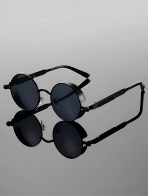 Sunglance Round, Oval, Retro Square, Aviator Sunglasses(For Men & Women, Black)