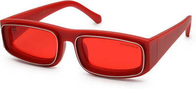 Hashtag eyewear Rectangular Sunglasses(For Men & Women, Red)