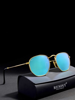 RESIST EYEWEAR Rectangular Sunglasses(For Men & Women, Blue)