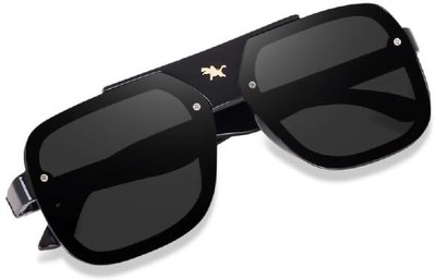 Shopstream Rectangular Sunglasses(For Men & Women, Black)