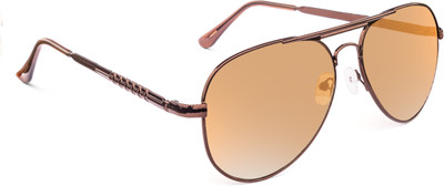 jiebo Aviator Sunglasses(For Men, Brown)