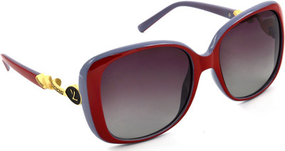 Hrinkar Polarized Rectangular Sunglasses(For Men & Women, Pink)
