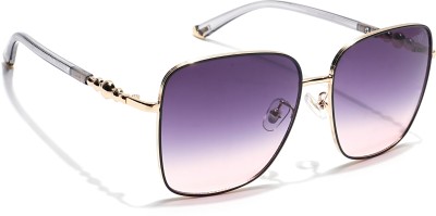 VOYAGE Retro Square Sunglasses(For Men & Women, Violet, Pink)