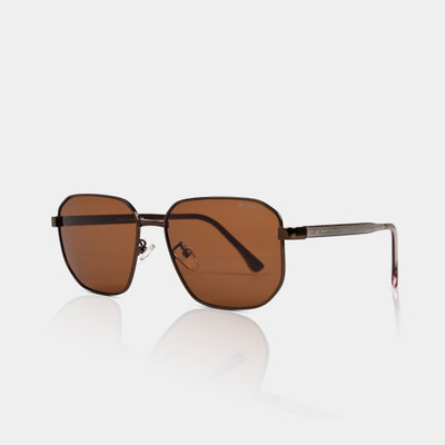moonx Rectangular Sunglasses(For Men & Women, Brown)