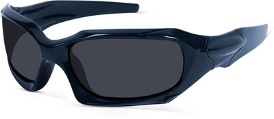 Woggles Rectangular Sunglasses(For Men & Women, Black)