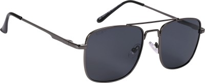 AISLIN Retro Square Sunglasses(For Men & Women, Black)