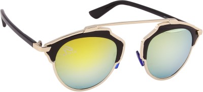 AISLIN Round, Cat-eye Sunglasses(For Men & Women, Yellow, Green)