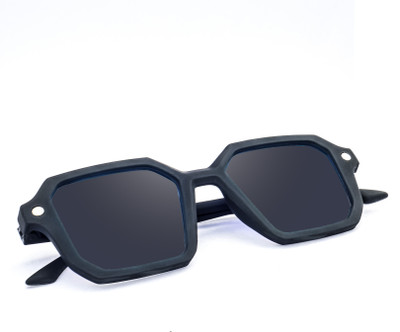 Durer Retro Square Sunglasses(For Men & Women, Black)