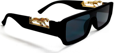 HS EYEWEAR Rectangular Sunglasses(For Men & Women, Black)
