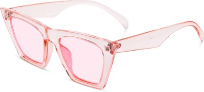 LIZA ANGEL Retro Square Sunglasses(For Men & Women, Pink)