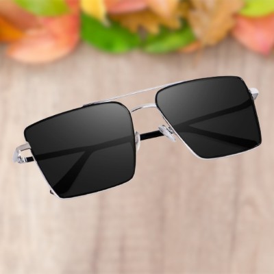 Rich Club Retro Square Sunglasses(For Men, Black)