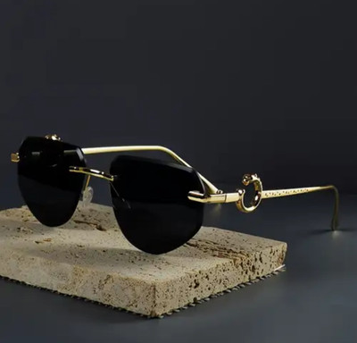 Evoma Oval Sunglasses(For Men & Women, Black)