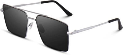 SUN STYLE Rectangular Sunglasses(For Men & Women, Black)