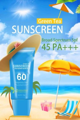 Emijun Sunscreen - SPF 60 PA+++ Green Tea Sunscreen Lightweight Oil Free Sunscreen(100 g)