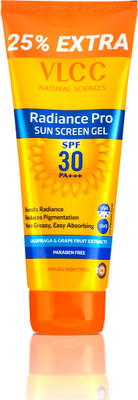 VLCC Sunscreen - SPF 30 PA+++ Radiance Pro Sunscreen Gel For Sun Protection(125 g)