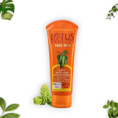 LOTUS HERBALS Sunscreen - SPF 50 SPF40(100g)3in1 Matte look daily cream(100 g)