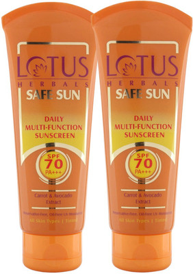 LOTUS HERBALS Sunscreen - SPF 80 PA+++ SAFESUN DAILY MULTI FUNCTION(120 g)