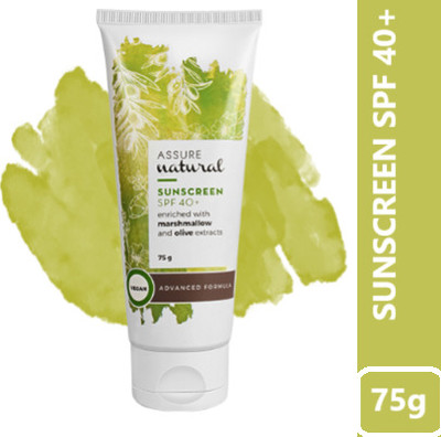 ASSURE Sunscreen - SPF 50 PA++ SUNSCREEN SPF40+ENRICHRD WITH MARSHMALLOW AND OLIVE EXTRACTS ADVANCED FORMULA(75 g)
