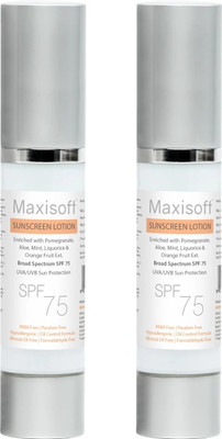Maxisoft Sunscreen - SPF 75 Sunscreen Lotion| With Aloe Vera| UVA & UVB Protection(100 ml)