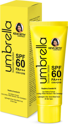 KEYA SETH AROMATHERAPY Sunscreen - SPF 50 PA+++ Umbrella Sunscreen Solution SPF 60 Broad Spectrum Protection with Raspberry Oil(18 g)