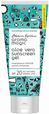 Aroma Magic Sunscreen - SPF 20 PA+ Aloe Vera Gel|Hydration & Protection From UVA/UVB|Oily-Acne Prone Skin(50 ml)