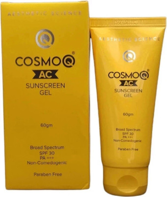 CosmoQ Sunscreen - SPF 50 PA+++ AC broad spectrum sunscreen gel ( pack of 1*60g )(60 g)