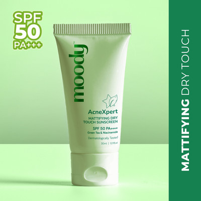 MOODY Sunscreen - SPF 50 PA++++ AcneXpert Mattifying Sunscreen SPF 50 PA ++++ Niacinamide for Oil & Acne Control(30 ml) MOODY Sunscreen - SPF 50 PA++++ AcneXpert Mattifying Sunscreen SPF 50 PA ++++ Niacinamide for Oil & Acne Control(30 ml)