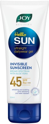 Joy Sunscreen - SPF 45 PA+++ Revivify Hello Sun Invisible Sunscreen Gel(50 ml)
