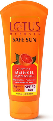 LOTUS HERBALS Sunscreen - SPF 50 PA+++ Safe Sun Vitamin-C MatteGEL Daily Sunscreen SPF 50 PA+++(100 g)