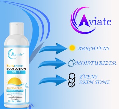 Aviate Whitening body lotion UVA & UVB Protection Anti-Pollution Sunscreen Cream SPF 15(100 ml)