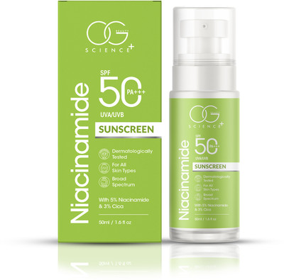 OG BEAUTY Sunscreen - SPF 50 PA+++ with Niacinamide & Cica - Dermatologically Tested - Broad Spectrum(50 ml)
