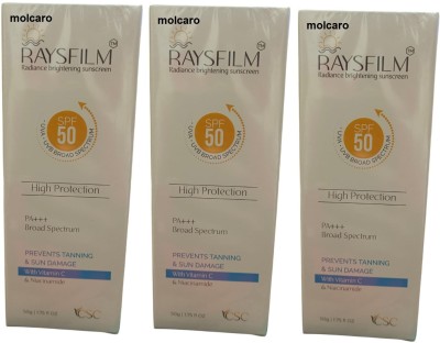 MOLCARO Sunscreen - SPF SPF 50 PA++ RAYSFILM REDIANCE BRIGHTENING SUNSCREEN(50 ml)