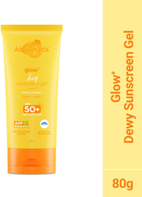 Aqualogica Sunscreen - SPF 50 PA++++ Glow+ Dewy Vitamin C for UVA/UVB & Blue Light Protection(80 g)