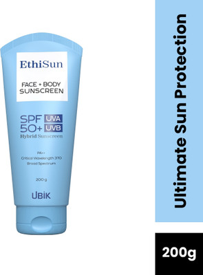 ETHISUN Sunscreen - SPF 50+ PA++ with SPF 50+ offers protection agains both UVA and UVB(200 g)