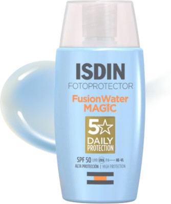 isdiN Sunscreen - SPF YES PA++++ Fusion Water Magic Ultralight SPF 40 Sunscreen with Hyaluronic Acid(50 ml)