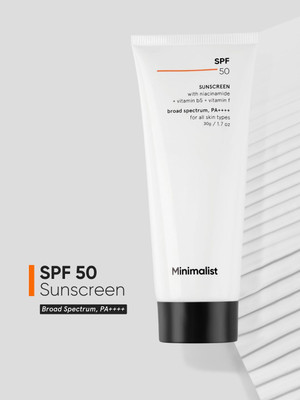 Minimalist Sunscreen - SPF 50 PA++++ Lightweight Niacinamide Broad Spectrum SunCream |No White Cast |Men&Women(30 g)