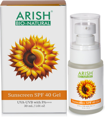 ARISH BIO-NATURAL Sunscreen - SPF 50 PA+++ Sunscreen SPF 40 gel(30 ml)