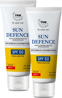 TNW - The Natural Wash Sunscreen - SPF 50 PA++ No White Cast Sun Defence with SPF 50 (Pack of 2)(100 g)