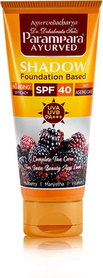 Parampara Ayurved Sunscreen - SPF 40 PA+++ Shadow Foundation Based Sunscreen Lotion SPF 40 60 ml(60 ml)