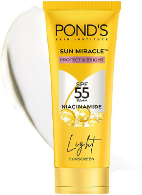 POND's Sunscreen - SPF 55 PA++ Light Sun Miracle Protect & Bright, With 3% Active Niacinamide(50 g)