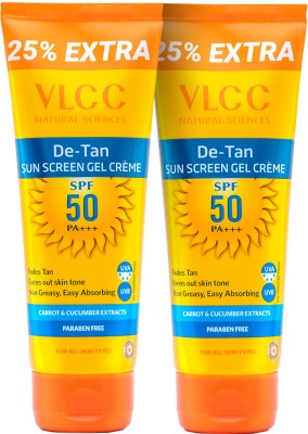 VLCC Sunscreen - SPF 50 PA+++ De Tan SPF Sunscreen Gel Cream - 100 g (Pack of 2)(200 g)
