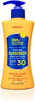 Nimson Sunscreen - SPF 30 PA+++ Sunscreen Gel Cream Cooling UVA & UVB Protection Waterproof Matte Finish Lotion(200 ml)