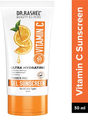 DR.RASHEL Sunscreen - SPF 50 Vitamin C Ultra Hydrating Sunscreen PA++ Protects Your Skin From UV Ray With Matte Look & Oil Control For All Skin Type(50 ml)