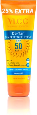 VLCC Sunscreen - SPF 50 De Tan SPF 50 PA+++ Sunscreen Gel Cream - For Sun Protection(125 ml)