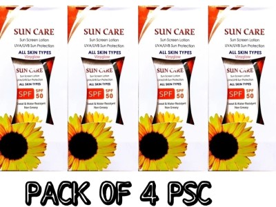 VINYFORD Sunscreen - SPF 50 PA++ SUNCARE SUN PROTECTION SUNSCREEN LOTION UVA/UVB LOTION SPF50 P++ PACK OF 4(200 g)
